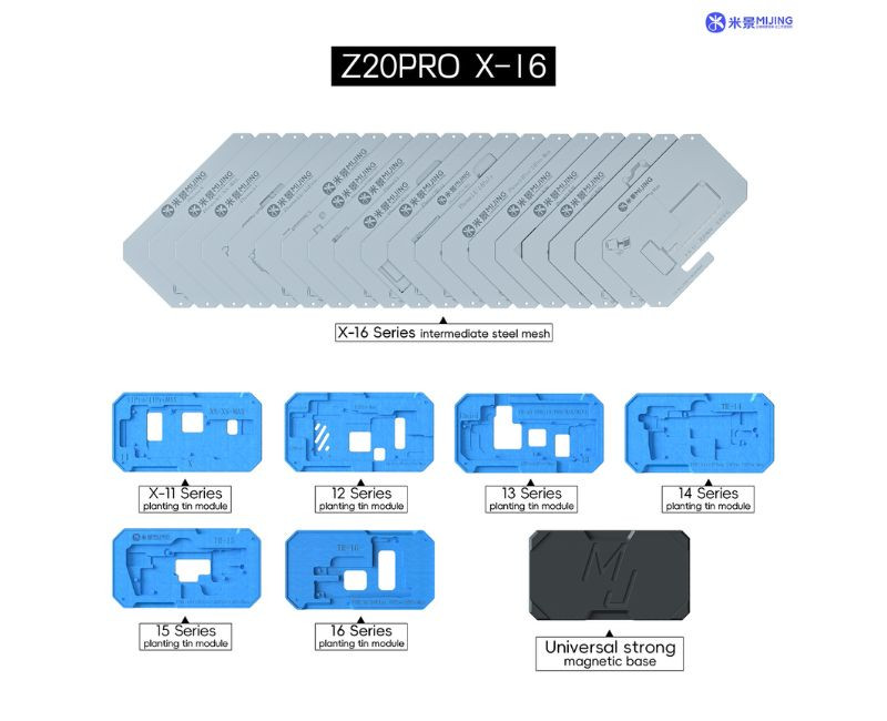 Mijing Z20 Pro iPhone X-16 Pro Max Middle Frame Reballing Platform